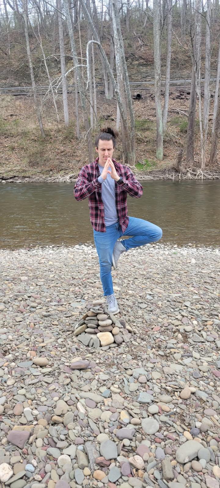 Outdoor yoga session